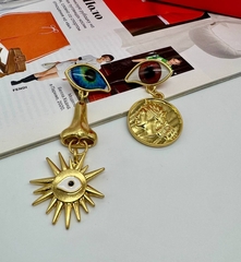 73141 - Серьги ГЛАЗА ассиметрия style by Schiaparelli