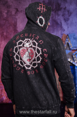 Affliction | Худи мужское SNAKE HEART ZIP HOOD A19412 правый бок