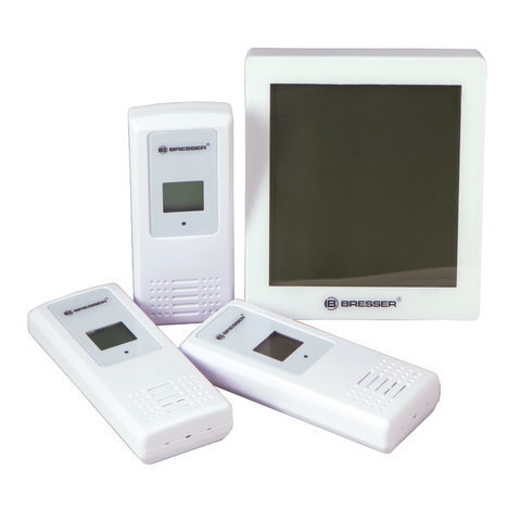 Метеостанция BRESSER Temeo Hygro Quadro, 3 термодатчика, гигрометр, белый, 73258