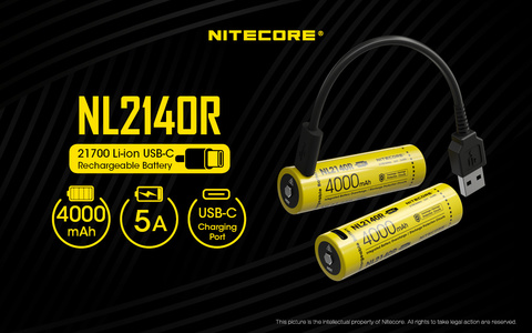 Аккумулятор Nitecore NL2140R 21700 Li-Ion 4000mAh