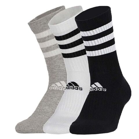 Носки теннисные Adidas Cushioned Crew 3P - medium grey heather/white/black