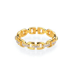 Латунное кольцо "Цепь с фианитами" gold