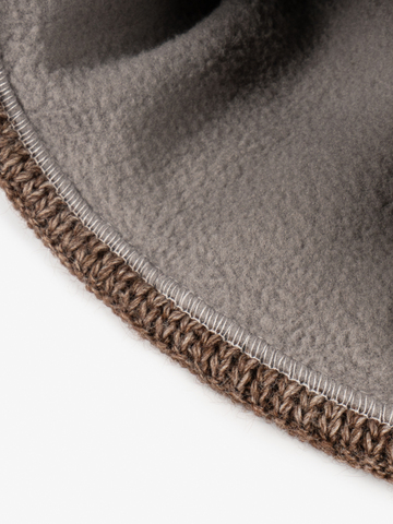 Утеплённая шапка «7 Русских Медведей» с флисовой подкладкой, коричневого цвета / Распродажа