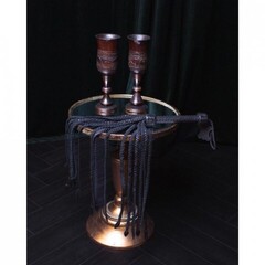 Плетёный флоггер Scandal из натуральной кожи (черный)