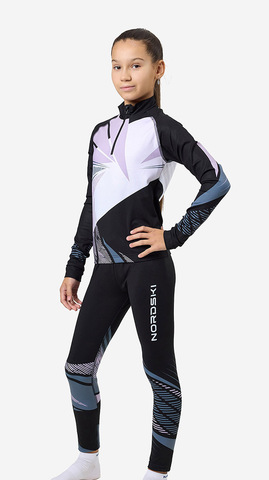 Детский Раздельный лыжный гоночный комбинезон Nordski Jr. Heat Black/Lavender