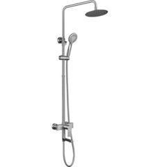 BelBagno NOV-VSCM-IN Душевая колонна со смесителем для ванны с верхним и ручным душем, нержавеющая сталь, исполнение сатин фото