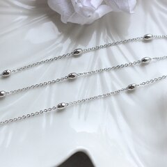 Цепочка с бусинами, звено 1,8*1,1 мм, родий 30 см. А055-2 (30см)