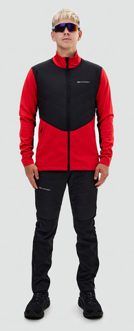 Премиальный костюм для лыж и зимнего бега Nordski Hybrid Pro 2.0 Red/Black мужской