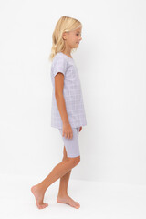 пижама  для девочки  К 1641/лепесток орхидеи,двойная клетка