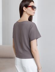 Нарядная футболка с блестящим принтом  D49.133 (131323)