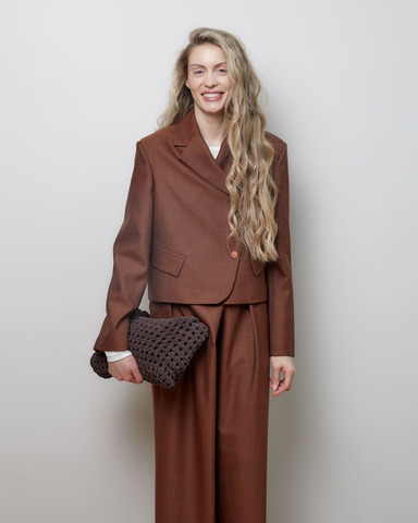 Жакет двубортный из шерсти Вивьен Вествуд корица