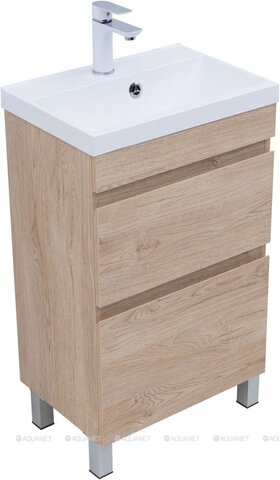 Aquanet 344137 Тумба Нота new 50 напольная 2ящ. цв.дуб светлый (344137)