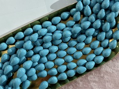Нить бусин для украшений Капля 9,5х13,5мм, "Майорка-Голубая" (имитация)