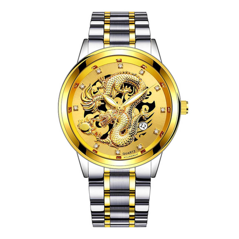 Часы дракон золото/ серебро