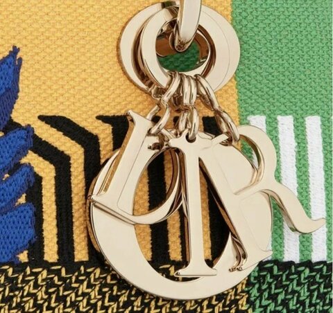 Сумка Dior Lady D-lite, модель среднего формата желтый