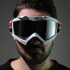 Очки кроссовые ARIETE GOGGLES ADRENALINE PRIMIS, белый, зеркальная тонированная линза 14001-PPBA