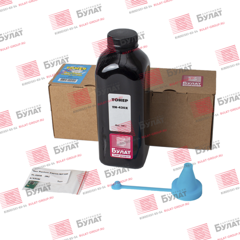 Заправочный комплект БУЛАТ Pantum P3010, M7100 для Pantum TN-420X (Тонер TN-420X, чёрный, банка 200 г + чип TL-420Х)