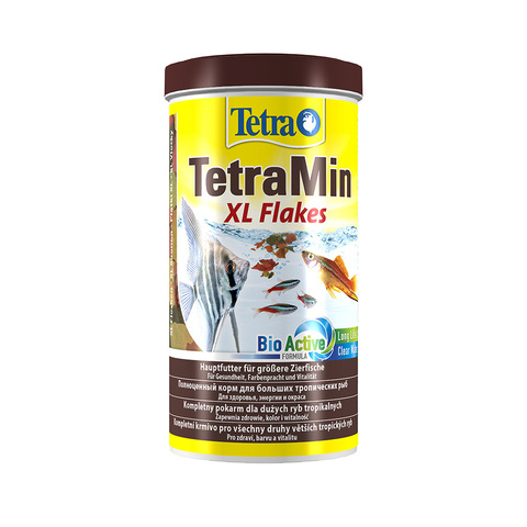 TetraMin XL (крупные хлопья) 1л Основной корм для всех видов аквариумных рыб (Германия)