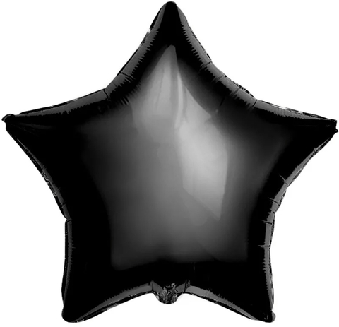 Воздушный шар звезда большая, черный, 76 см