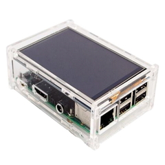 RA147 Корпус ACD Acrylic Case w/ 3.5 inch LCD hole for Raspberry Pi 3 B (вместо верхней крышки - отверстие для LCD дисплея) (494248)