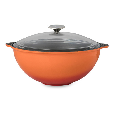 Казан с крышкой 6л LAVA оранжевый