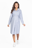 Платье для беременных 15081 бело-синяя полоска