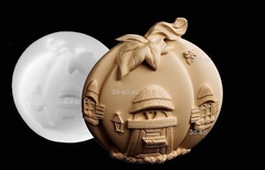 Силиконовый молд № 422 домик Тыква 2 D № 2 ( серия домики для гномов и фей)