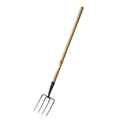 GRINDA 180 х 220 х 1300 мм, четырёхрогие, кованные зубья, антикор. покрытие, деревянный черенок высш. сорт, вилы кованые (39721)