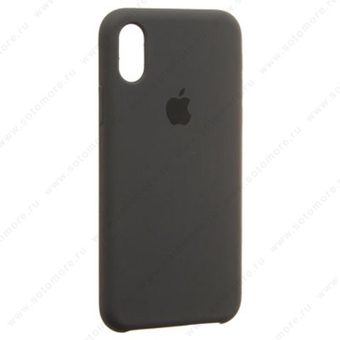 Накладка Silicone Case для Apple iPhone X темно-серый