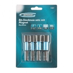 Набор бит с торцевыми головками 8  10  12  13мм магнит. Nut-Driver S2 Gross