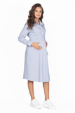 Платье для беременных 15081 бело-синяя полоска