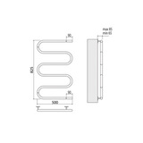 Полотенцесушитель электрический Terminus Ш-образный 500x800