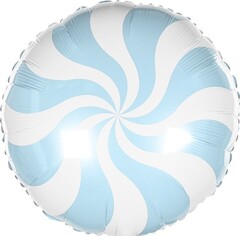 Шар (18"/46 см) Круг, Леденец, Конфета голубой пастель