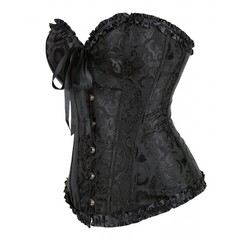 Черный корсет с цветочным принтом (S)