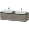 Duravit Happy D.2 Plus Столешница 16x1600x550мм для тумбы #HP4936, HP4946, HP4956, HP4964, HP4974 с вырезами под 2 раковины, цвет: graphite supermatt HP032HB8080