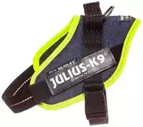 Шлейка для собак Julius-K9 IDC®-Powerharness Mini 40-53 см./4-7 кг. (джинса-зеленый неон)