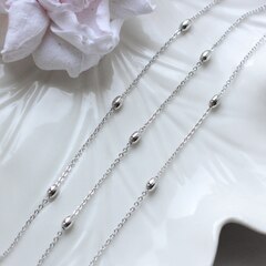 Цепочка с бусинами, звено 1,8*1,1 мм, родий 30 см. А055-2 (30см)