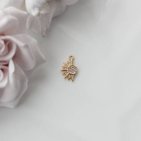 УЦЕНКА!!! Подвеска Солнце с фианитами 12*7 мм, позолота, У002