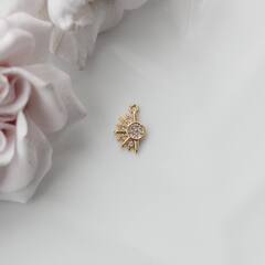 УЦЕНКА!!! Подвеска Солнце с фианитами 12*7 мм, позолота, У002