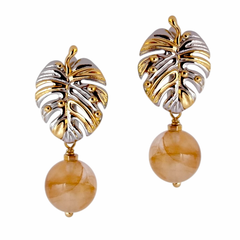 Серьги из кварца азезтулита, шарик 10,5 мм