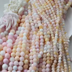 Тонированный кварц, микс, шарик, 6 мм, нить, К025