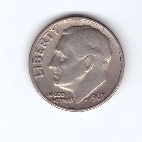 1 дайм (10 центов) 1967 год. США. VF