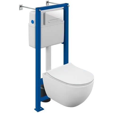 Cersanit 68304 Комплект BRASKO SMART CO DPL EO slim инсталляция VECTOR кнопка ESTETICA пластик белый