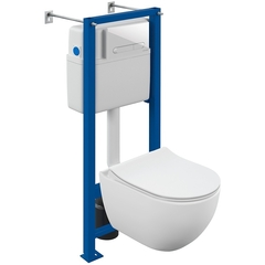Cersanit 68304 Комплект BRASKO SMART CO DPL EO slim инсталляция VECTOR кнопка ESTETICA пластик белый фото