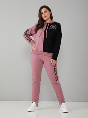 Костюм с брюками КБофл-111П/розовый-черный