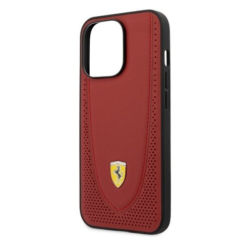 Кожаный чехол Ferrari RGO для iPhone 13 Pro Max (Красный)