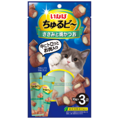 INABA Ciao лакомство для кошек зареченные трубочки Куриное филе и запечён.тунец Кацуо 10 г