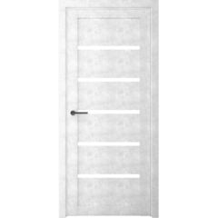 Купить Межкомнатная дверь экошпон Вена бетон светлый стекло матовое