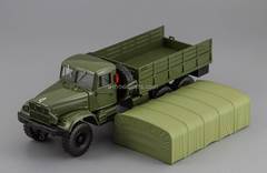 KRAZ-214B 1963 flatbed truck with canvas green 1:43 Nash Avtoprom