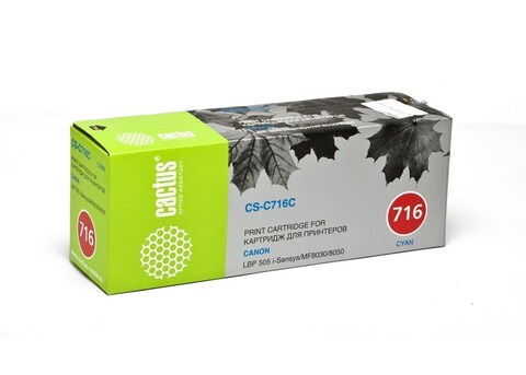 Картридж лазерный Cactus CS-C716C 716 C голубой (1500стр.) для Canon i-Sensys MF8030, MF8030cn, MF8050, LBP 5050